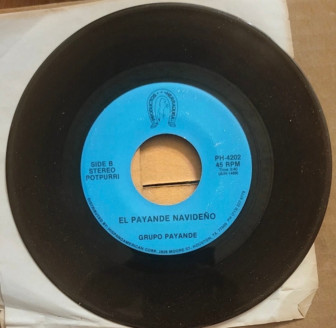 Grupo Payande "El Payande Navideño" Cara A-"El Machin" Cara B Vinyl Record 45 rpm - Image 2
