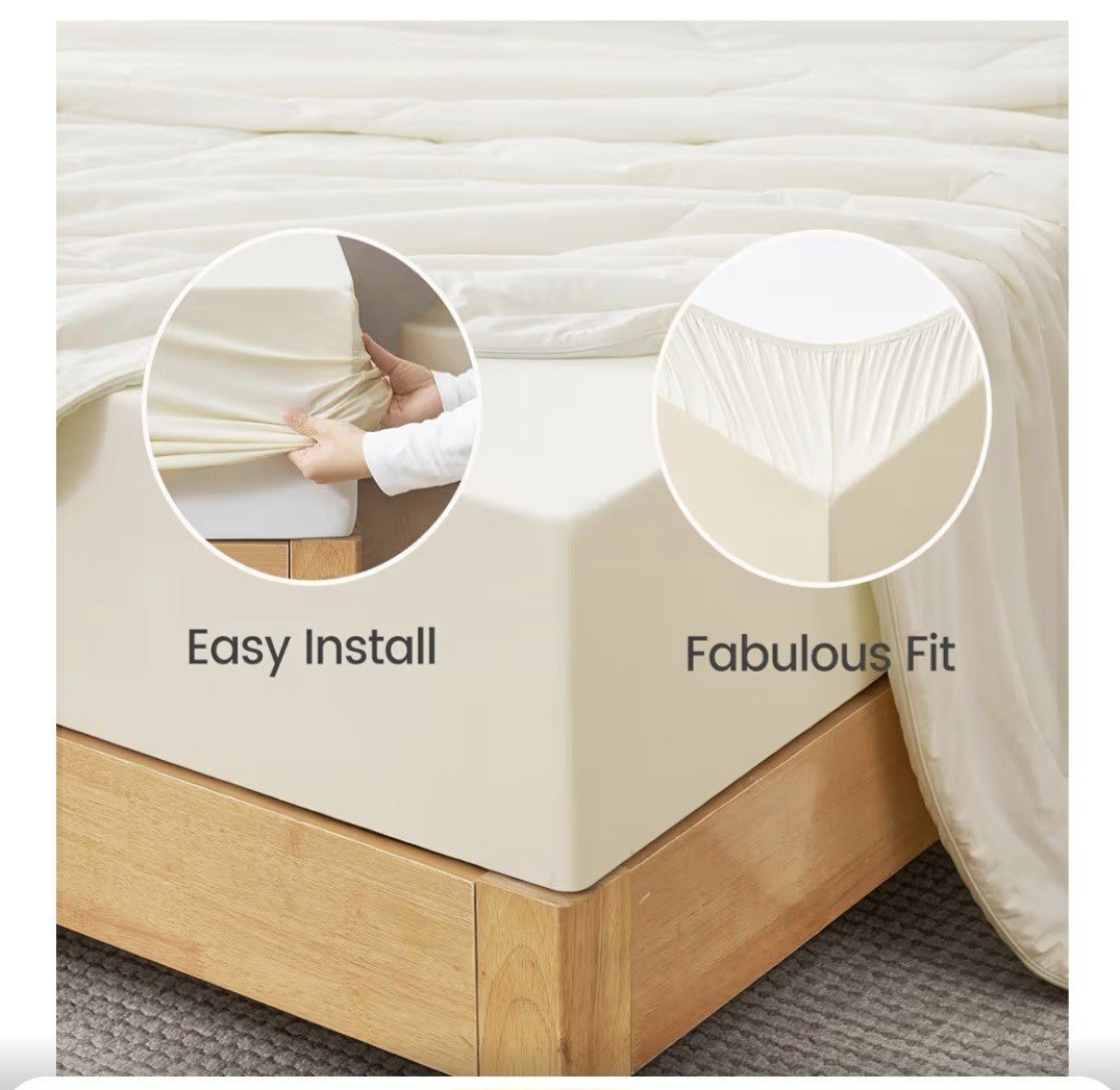 Cozy Bliss Premium Cooling Sheet Set Queen Size 3 Pcs Flat Sheet & 2 Pillowcases | eBay