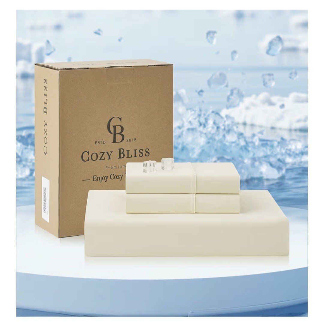 Cozy Bliss Premium Cooling Sheet Set Queen Size 3 Pcs Flat Sheet & 2 Pillowcases | eBay - Image 4