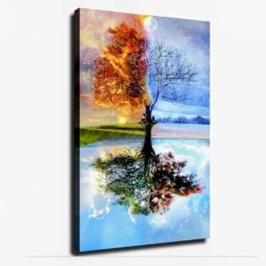 Four Seasons Tree Landscape Poster Decorative Painting Canvas Wall Art | eBay