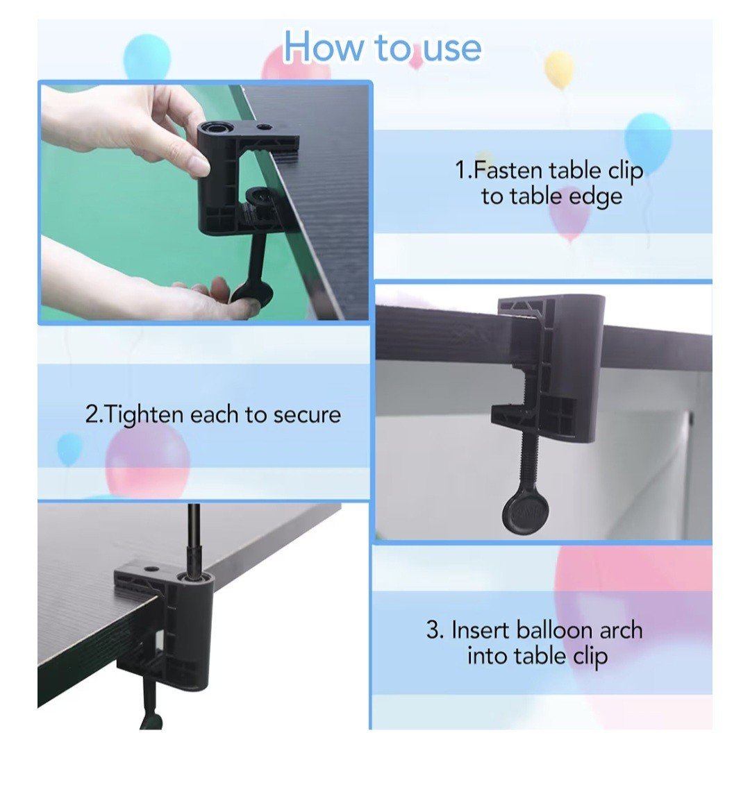Black Fiber Rod Table Balloon Arch Kit Stand Frame Adjustable For Table Sizes | eBay - Image 5