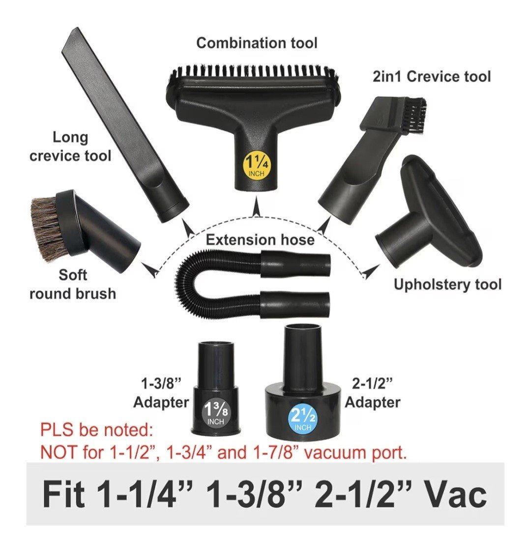 Vacuum Attachments With Extension Hose Dusting Brush Crevice Tool Nozzle | eBay - Image 3