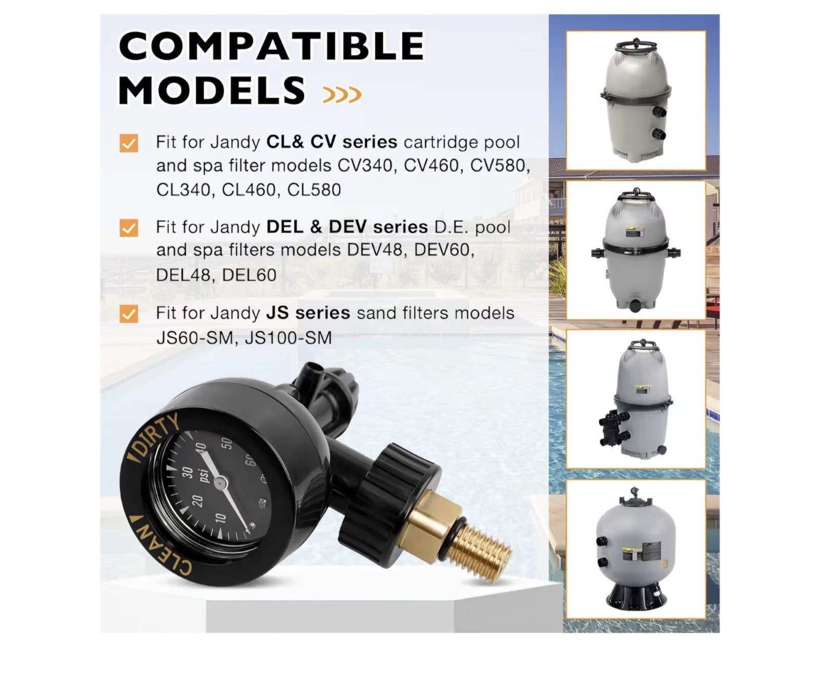 Replacement Air Gauge Valve - 0-60psi for Jandy CV, CL, and JS Series Filters | eBay - Image 5