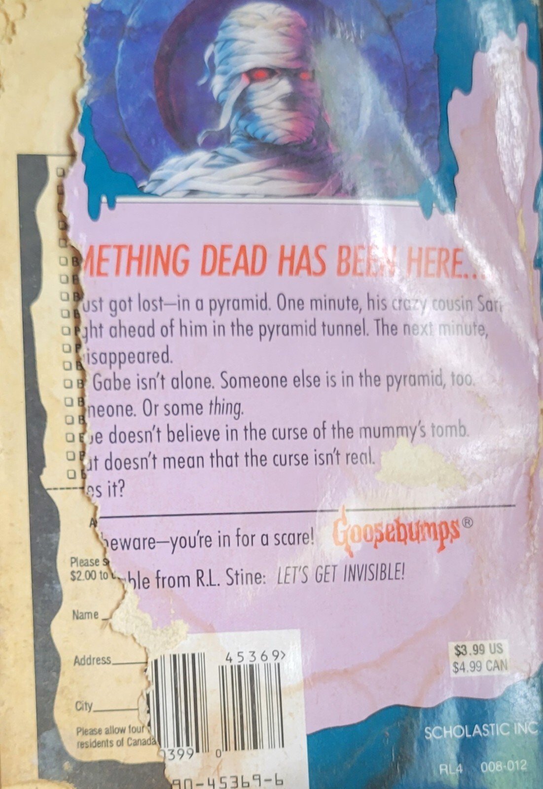 Goosebumps Ser.: The Curse of the Mummy's Tomb by R. L. Stine (1993, Trade... 9780590453691| eBay - Image 2
