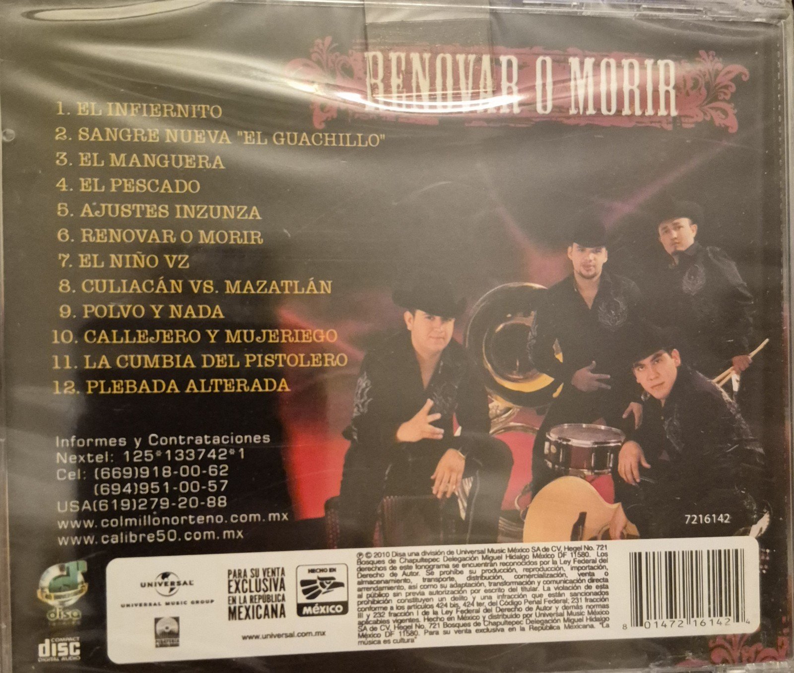 Renovar o Morir by Calibre 50 (CD, Dec-2010, Disa) 801472161424| eBay - Image 2