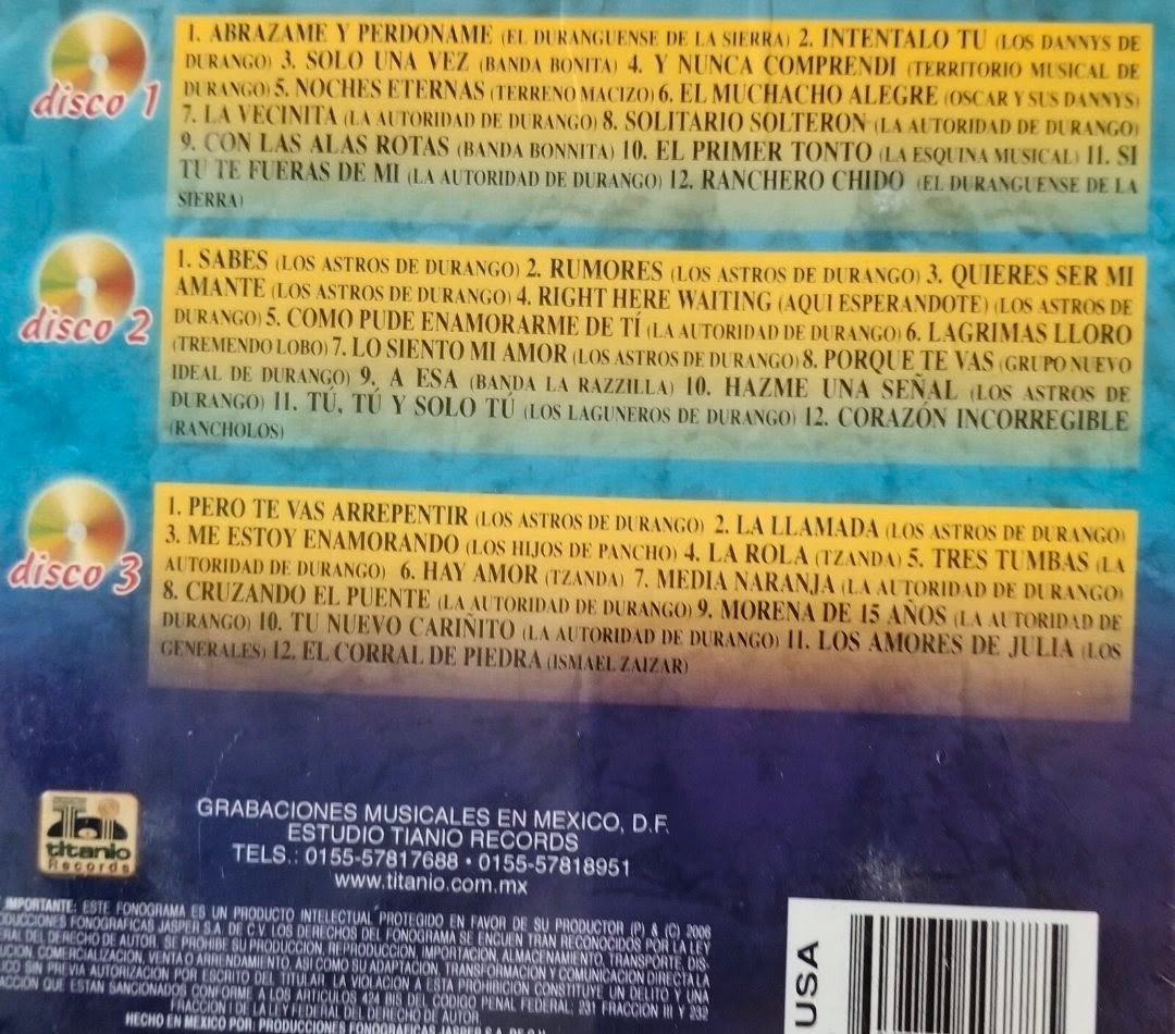 Lo Mejor De Lo Mejor Con Los Mejores De La Musica Duranguense Vol. 3 (3CDS Brand New) - Image 2