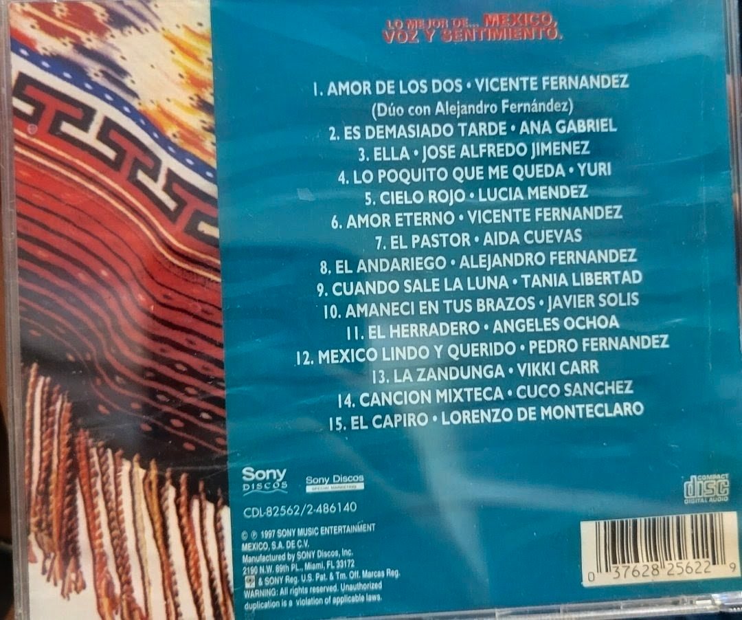 Lo Mejor De Mexico Voz y Sentimiento (CD NEW) - Image 2