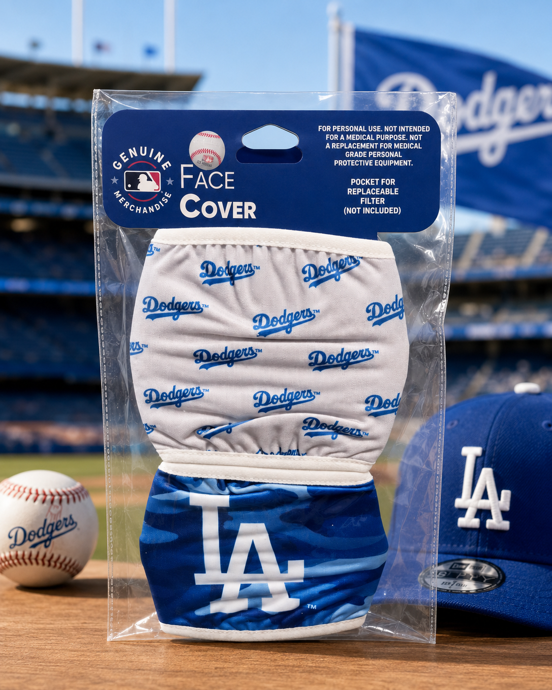 MLB Los Angeles Dodgers Team 2 Mask Face Covers Official MLB