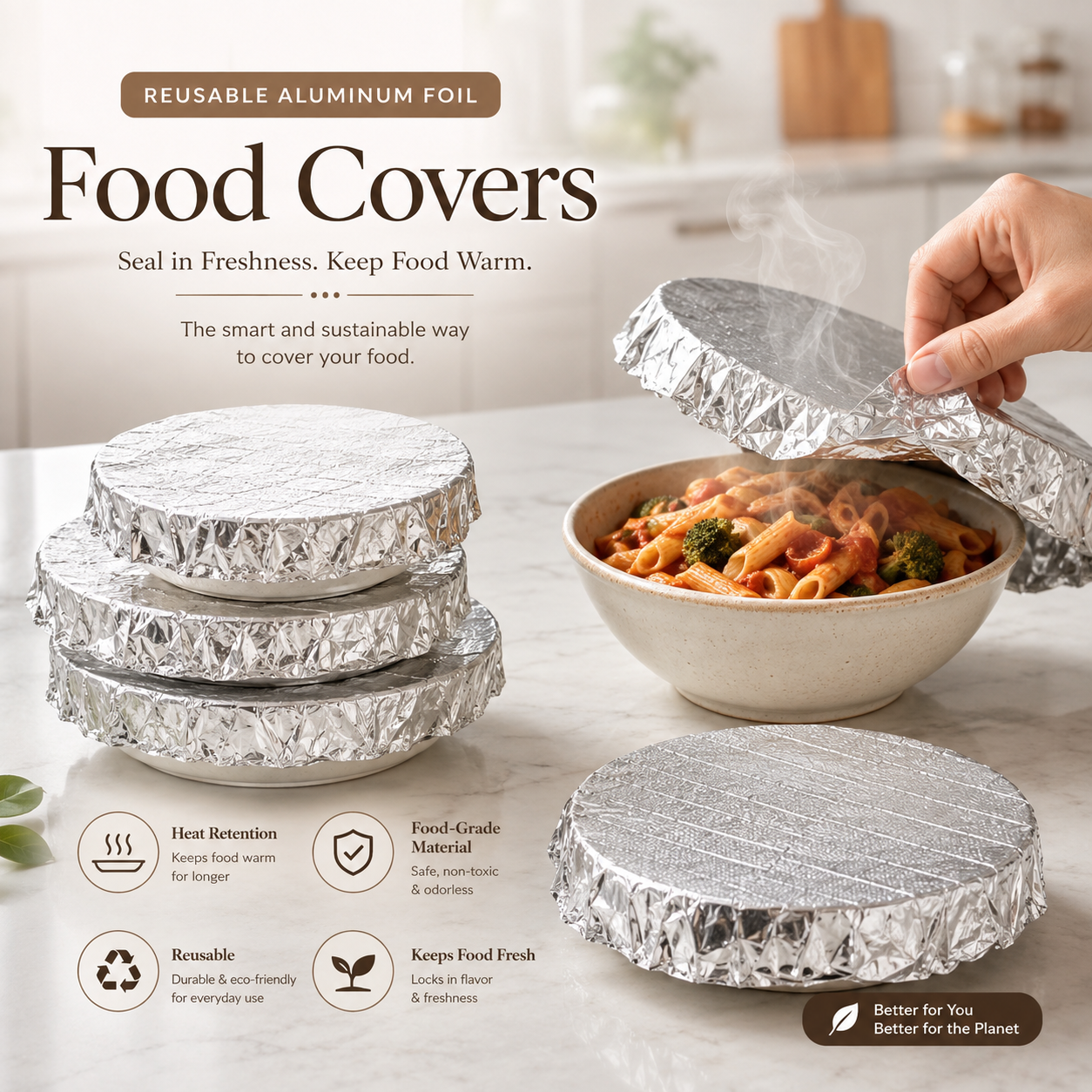 Reusable Aluminum Foil Insulation Food Covers (50 Pcs 2026) - Image 2