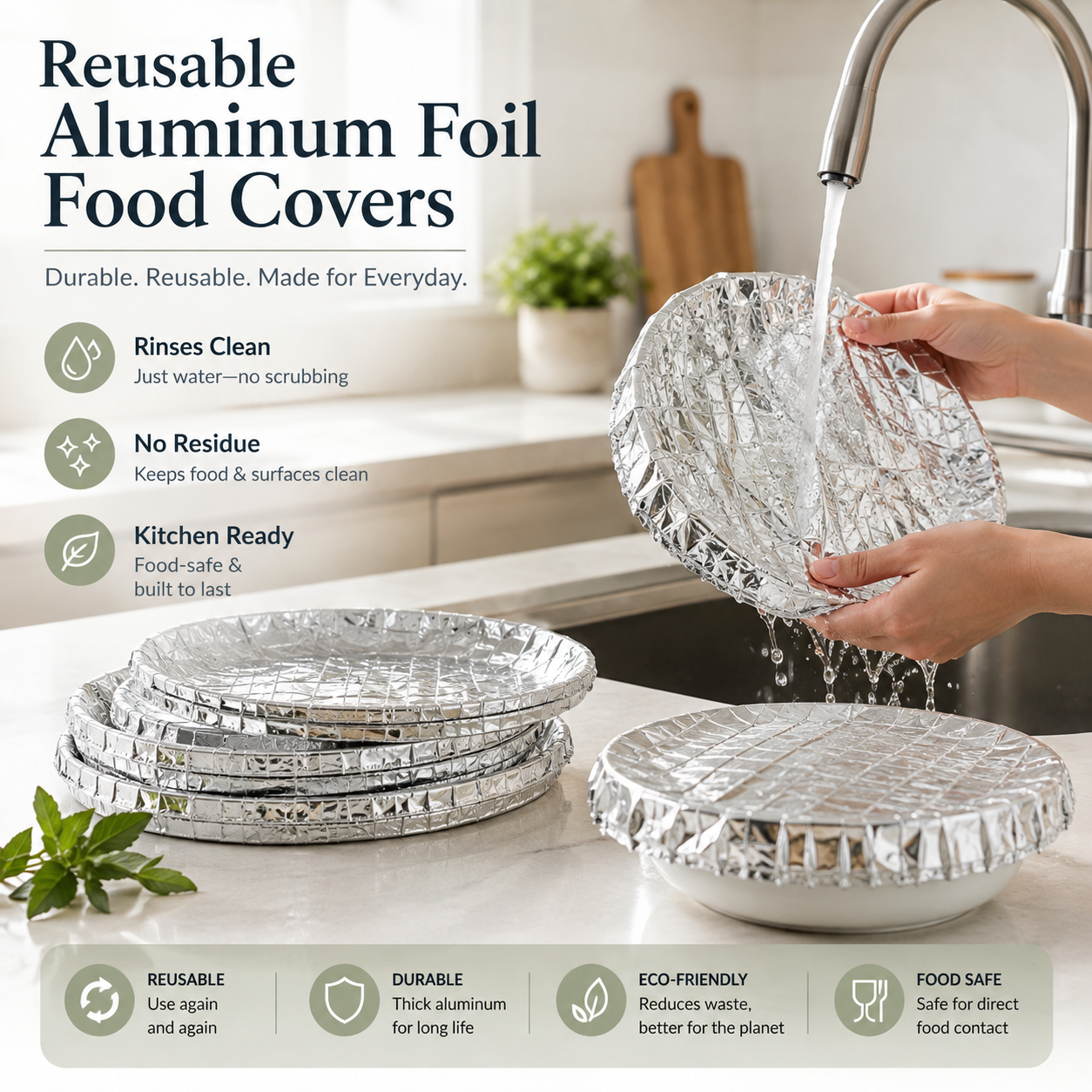 Reusable Aluminum Foil Insulation Food Covers (50 Pcs 2026) - Image 4