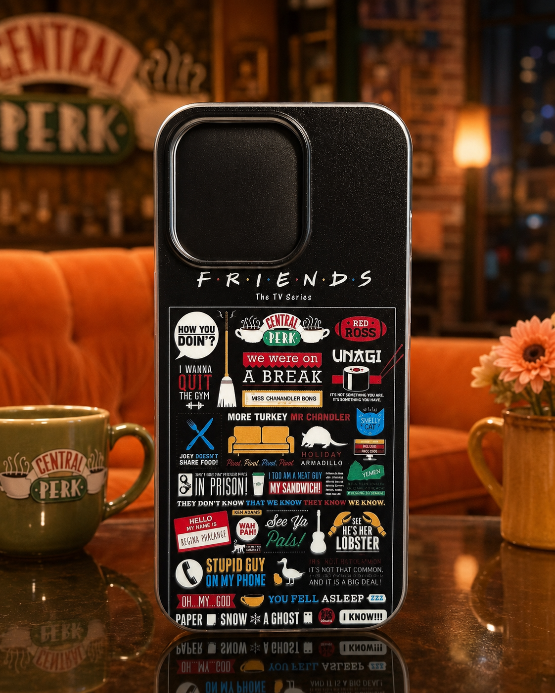 Friends TV Show Compatible with iPhone 16 Pro Case, Design Unique Pattern Soft TPU Bumper Slim Protective Clear Case for Men Women Girl Boy