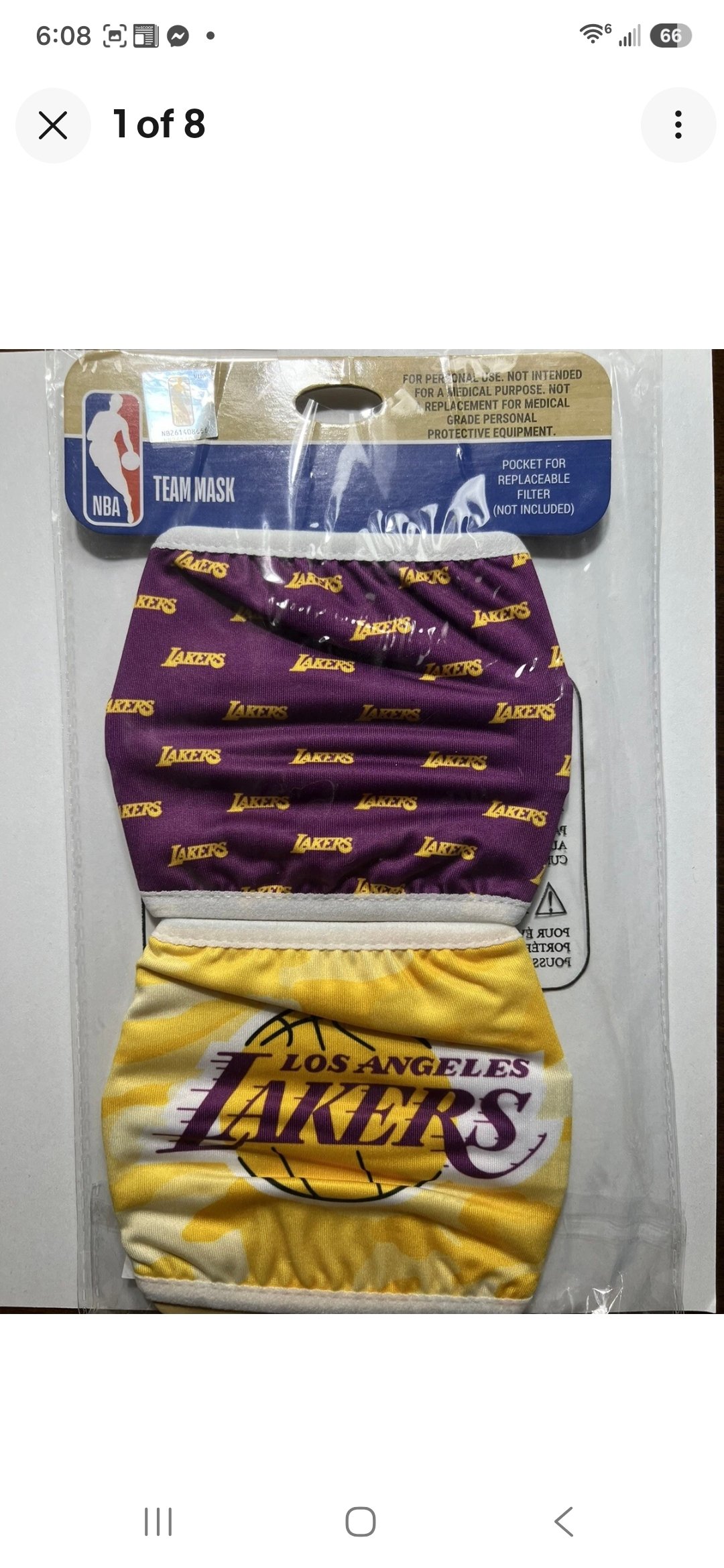 NBA Los Angeles Lakers Face Cover Team 2 Mask Pack Officially Licensed NBA Masks - Image 2