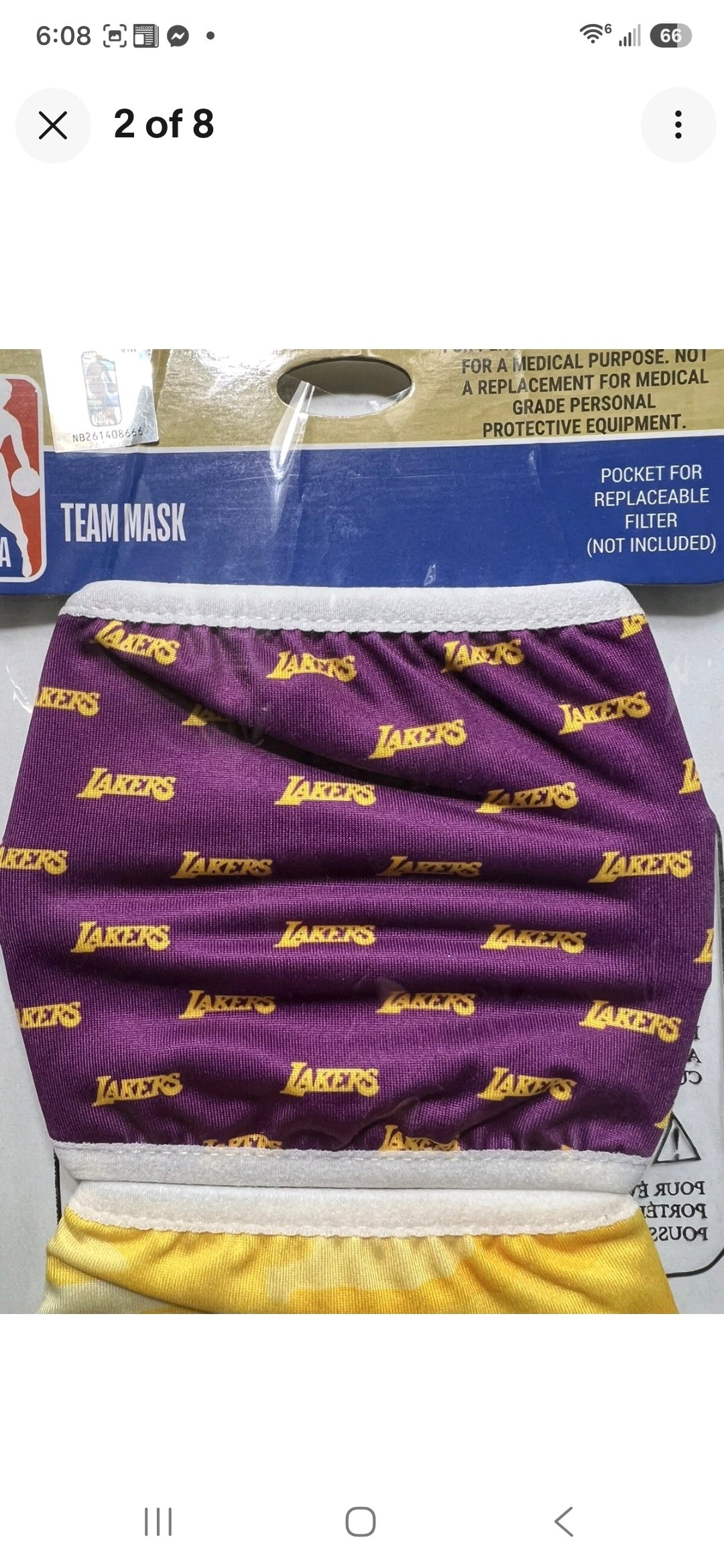 NBA Los Angeles Lakers Face Cover Team 2 Mask Pack Officially Licensed NBA Masks - Image 8
