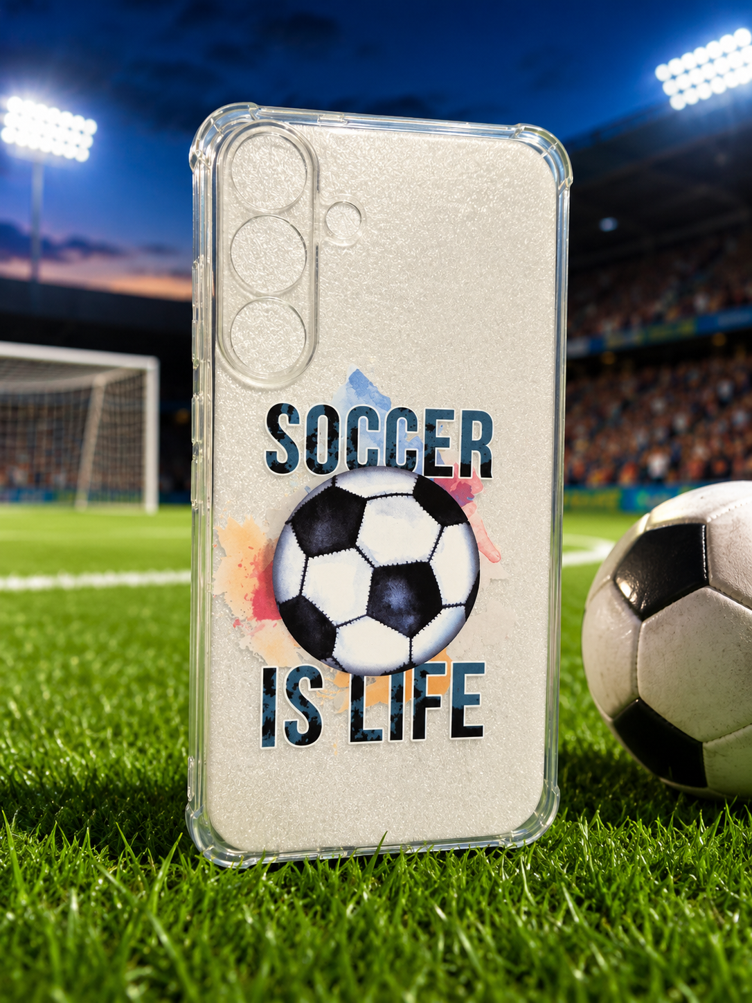 Soccer is Life For SAMSUNG Galaxy S25 FE 5G Phone Case (Glam Clear Case) - Image 2