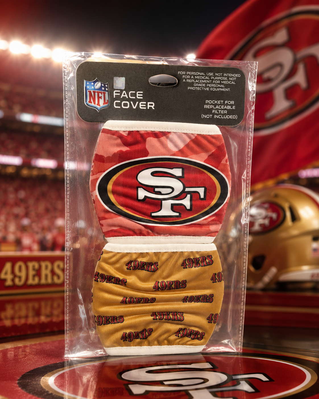 NFL San Francisco 49ers Face Cover Team Mask (2 Pack)